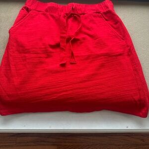 LOFT Bright Red Cotton Blend Skirt